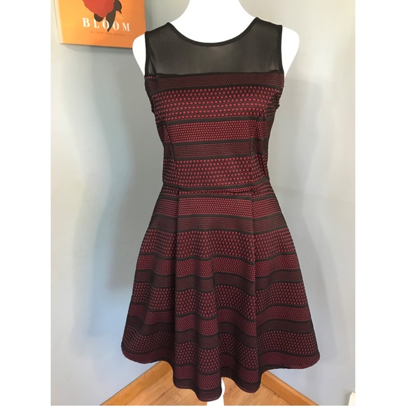 Papermoon Dresses & Skirts - Papermoon by Stitch Fix Black and Red Mesh Fit and Flair Retro dress Siz…